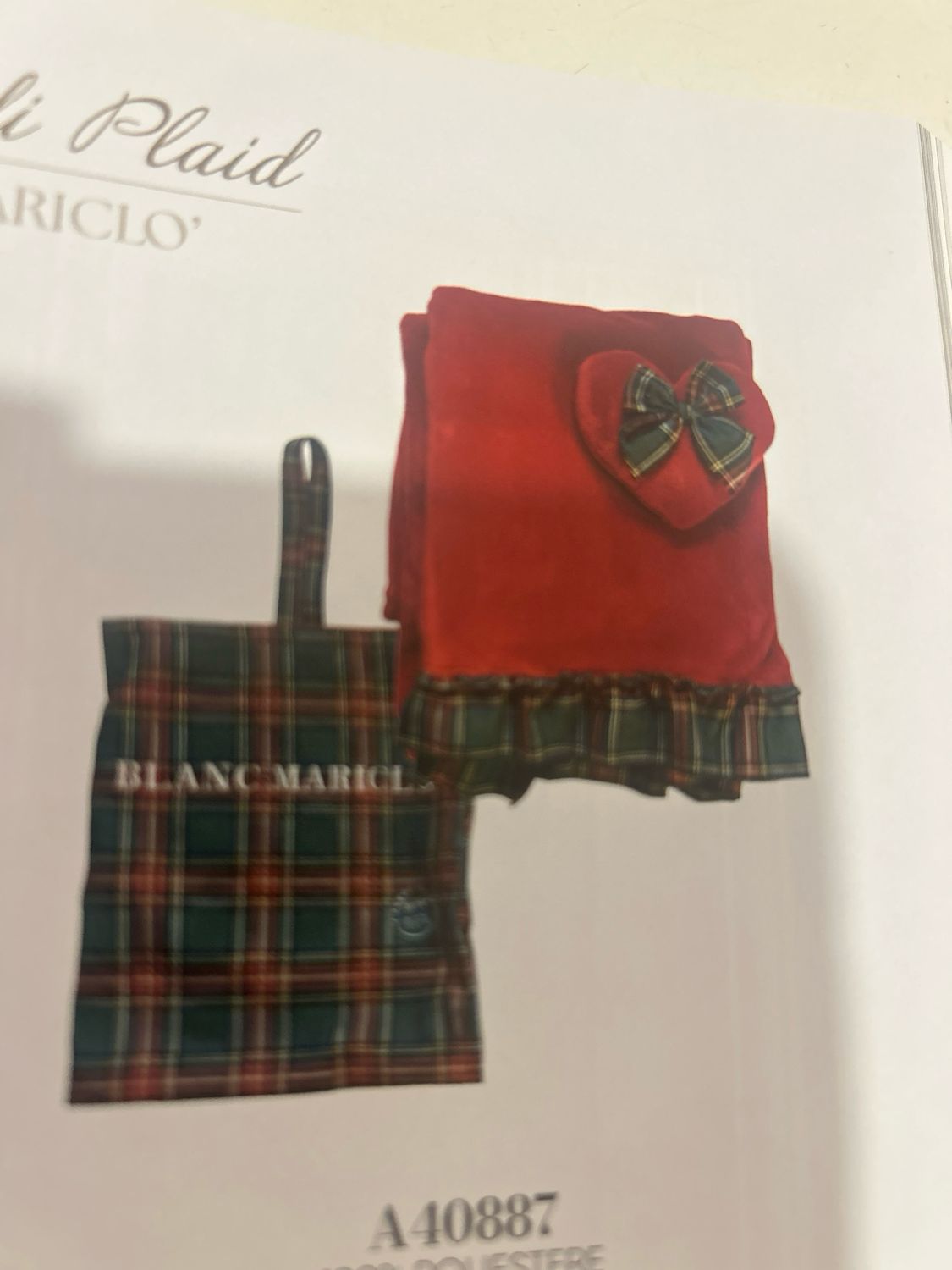 Plaid con gala e borsetta Mis.140x170con applicazione cuore linea morbidi