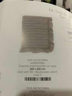 Trapunta 260x260 290g.m col.beige con gala Blanc Mariclo’