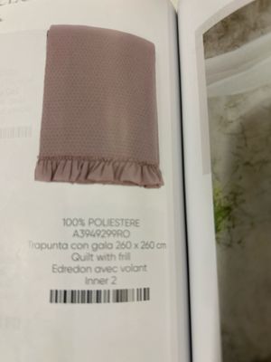 Trap Matrimoniale con gala 260x260 100% in poliestere col.rosa Blanc Mariclo’ linea Gala Acquarello