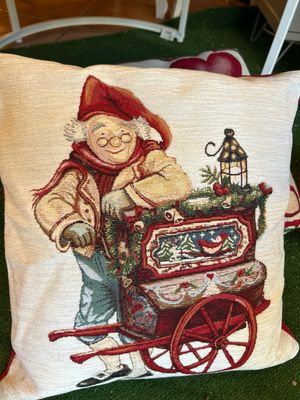 Cuscino natalizio con Babbo Natale e bimba