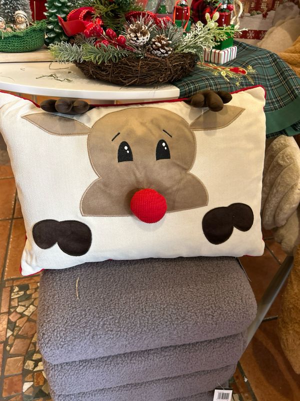 Cuscino Natalizio con viso renna Mis.50x35 in promo