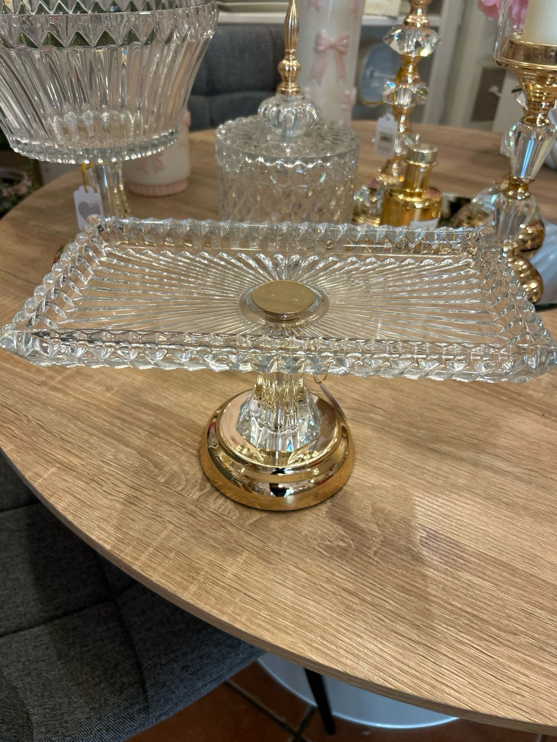 Centro tavola alzatina Mis.29x15,5x15 vetro e ferro col.come foto L’Arte di Nacchi