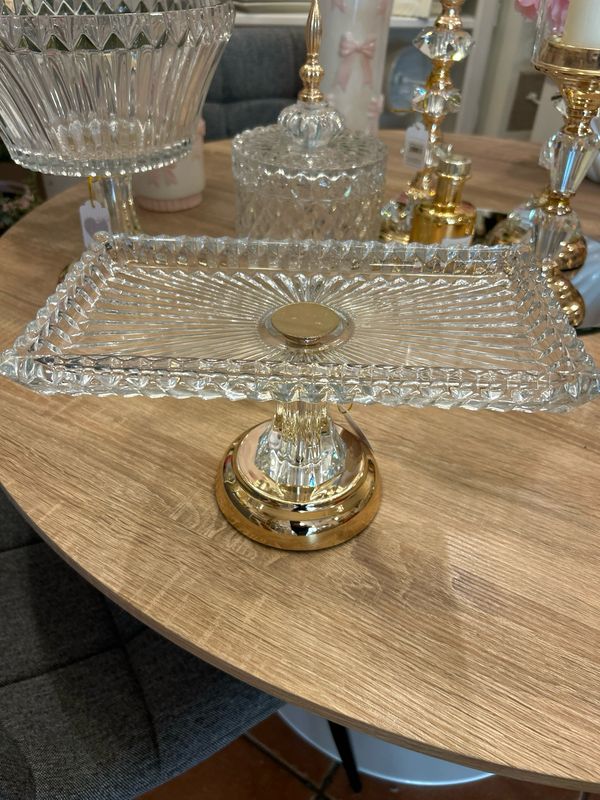 Centro tavola alzatina Mis.29x15,5x15 vetro e ferro col.come foto L’Arte di Nacchi