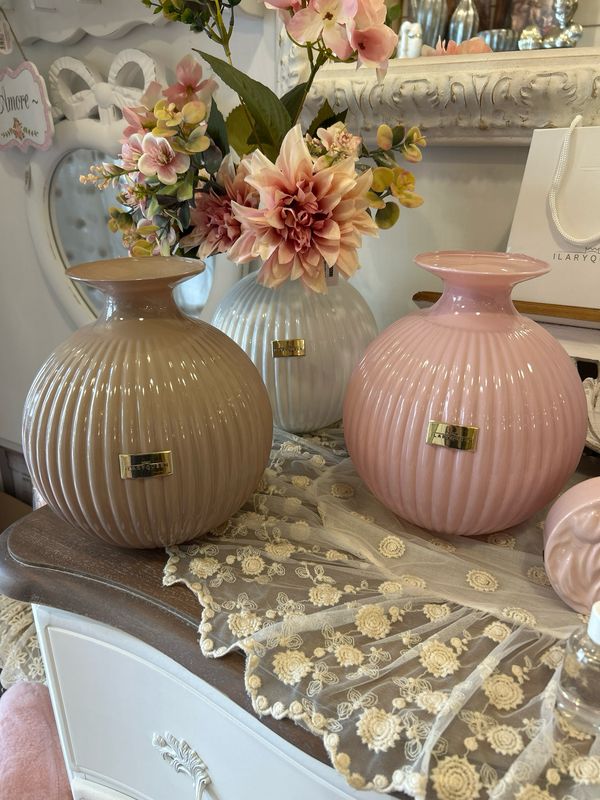 Vaso sfera grande col.rosa basic H23 diam.18 Ilary Queen