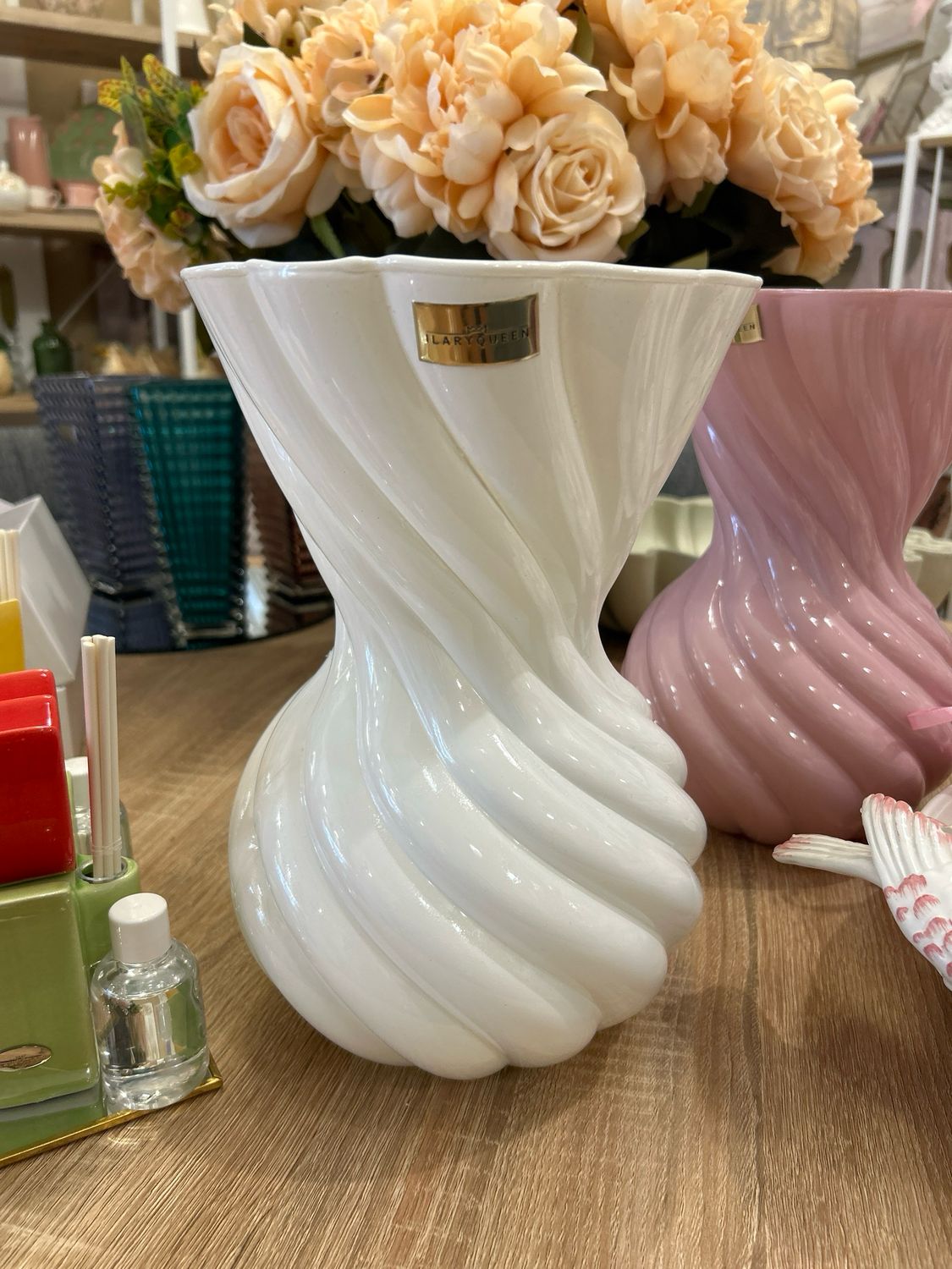 Vaso Foulard col.bianco H.29 diam 20 Ilary Queen