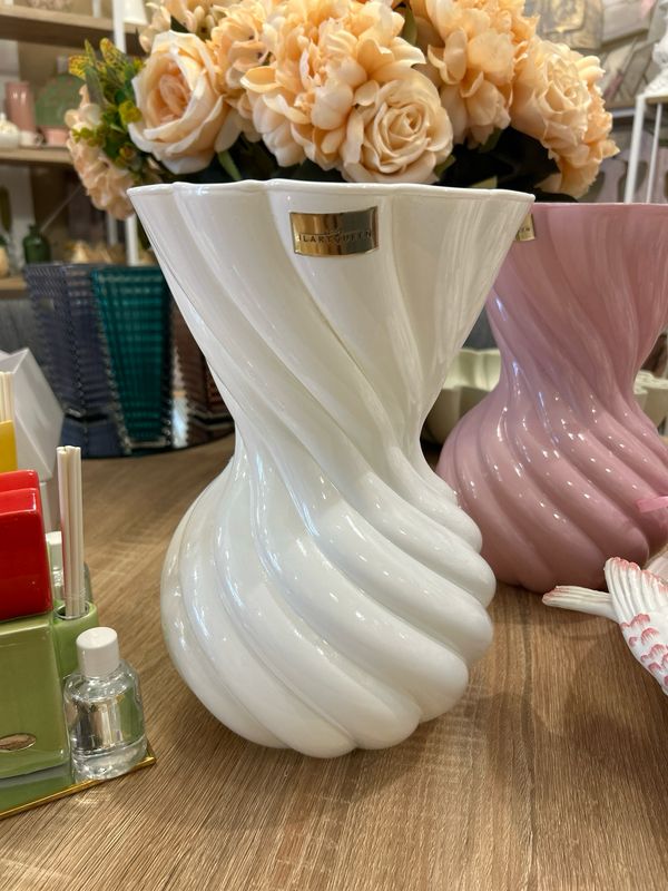 Vaso Foulard col.bianco H.29 diam 20 Ilary Queen