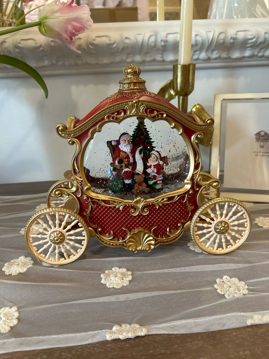 Carrozza rossa Snow con luci led music USB