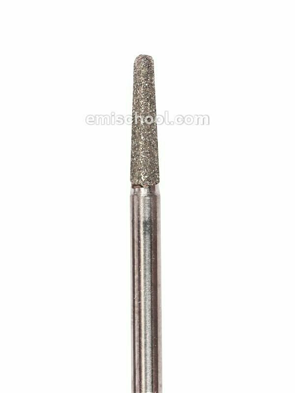 Zaokrąglony, stożkowy pilnik obrotowy z powłoką diamentową, 2,3 mm, średnia ścieralność