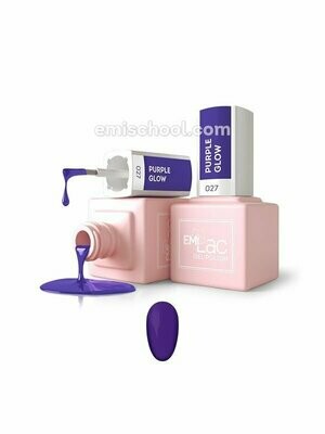 Lakier hybrydowy E.MiLac Purple Glow #027, 9 ml.