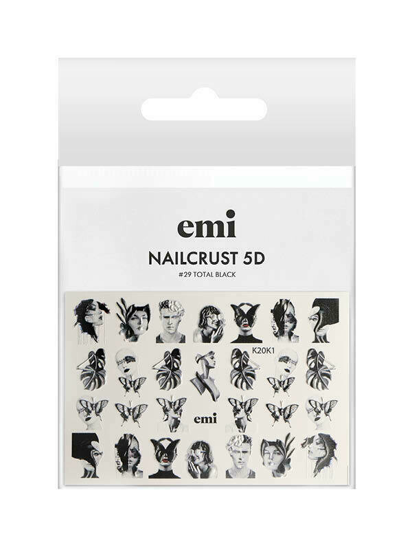 Naklejki wodne NAILCRUST 5D #29 Total Black