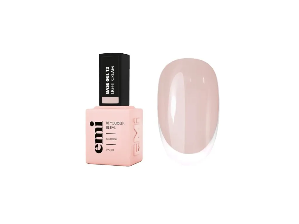 Baza do lakierów hybrydowych E.MiLac Base Gel #12 Light Cream, 9 ml