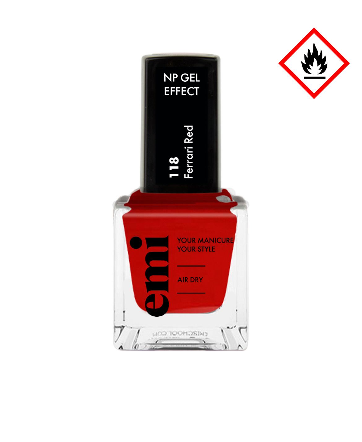Lakier klasyczny E.MiLac Ultra Strong #118 Ferrari Red, 9 ml