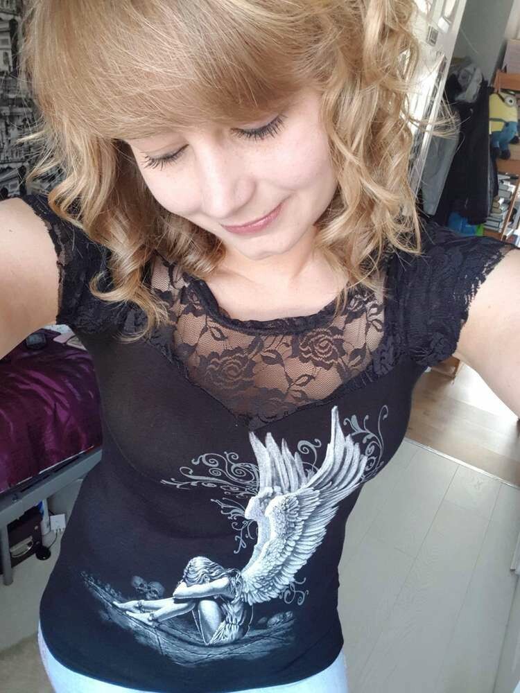 ENSLAVED ANGEL - Lace Layered Cap Sleeve Top Black