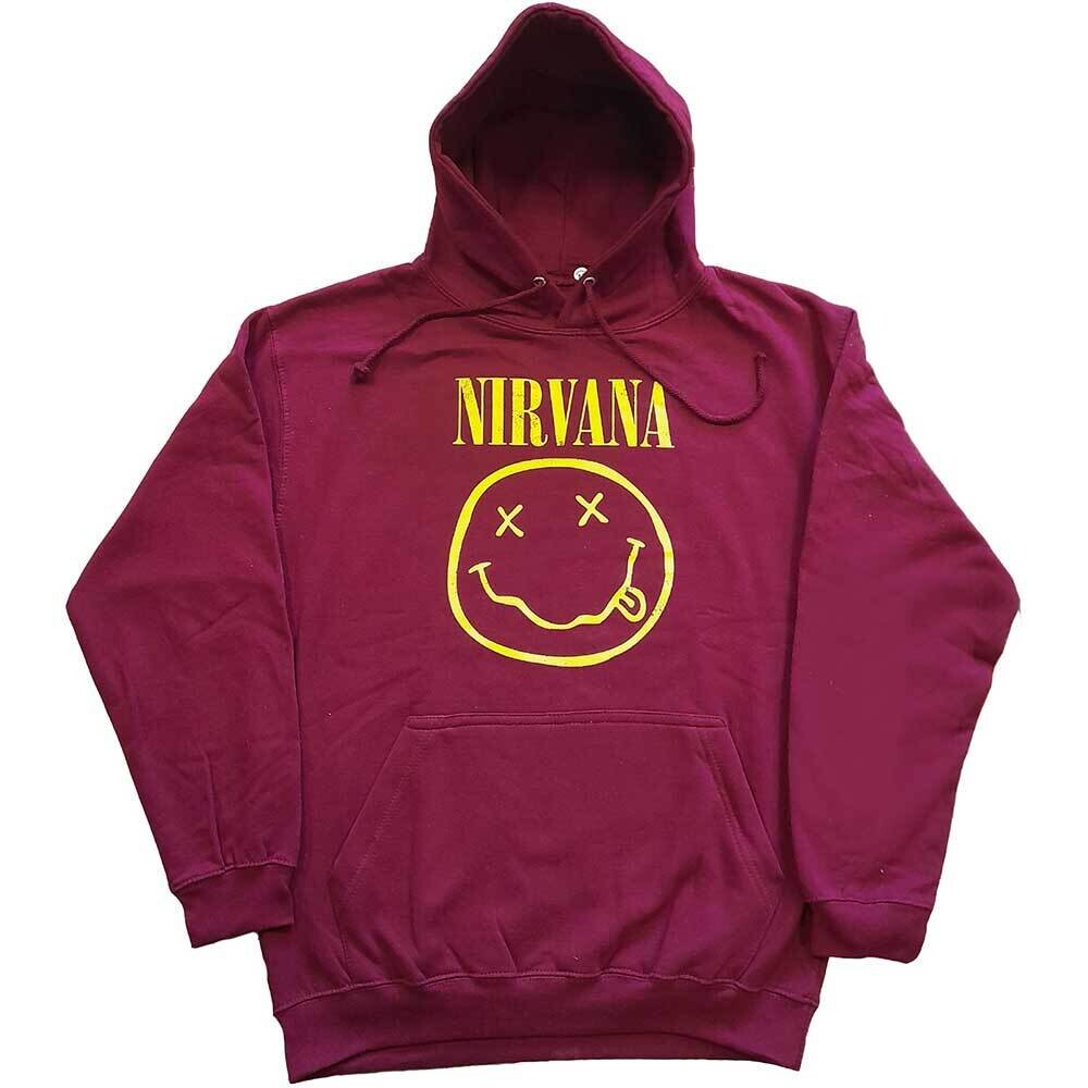 Nirvana Smiley Maroon Hoodie Hoody