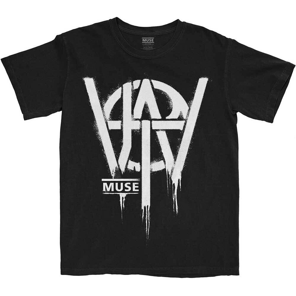 Muse Will Of The People Stencil Letters Black T-shirt