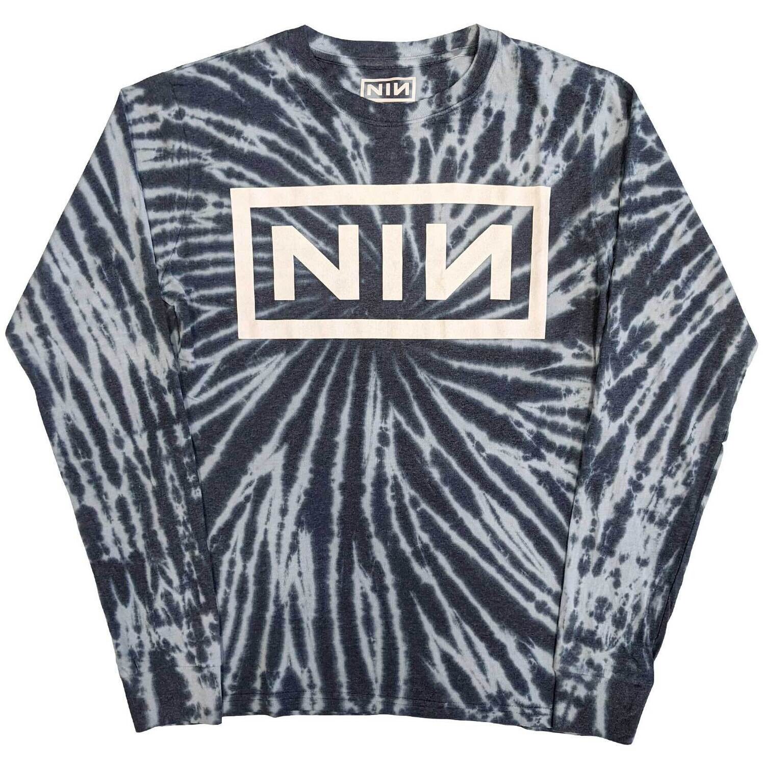 Nine Inch Nails Classic NIN Logo Dip Dye Wash Long Sleeve T-shirt