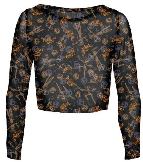 Nightmare Before Christmas Pumpkin King All Over Print Mesh Crop Top