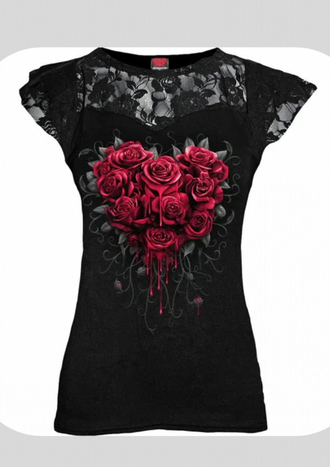 Bleeding Heart - Lace Layered Cap Sleeve Top Black