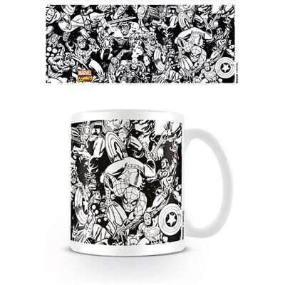 Marvel Characters Black &amp; White  Mug
