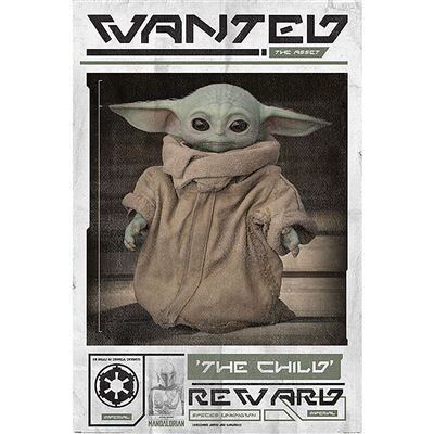 Star Wars The Mandalorian Baby Yoda Wanted Poster