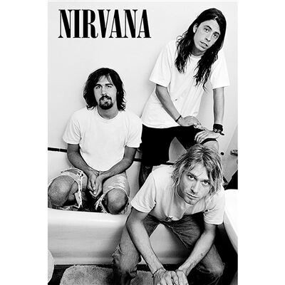 Nirvana Band in the Bathroom Poster