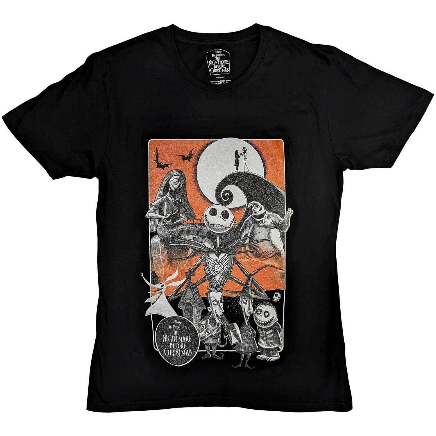 The Nightmare Before Christmas Jack Orange Characters GLITTER T-Shirt