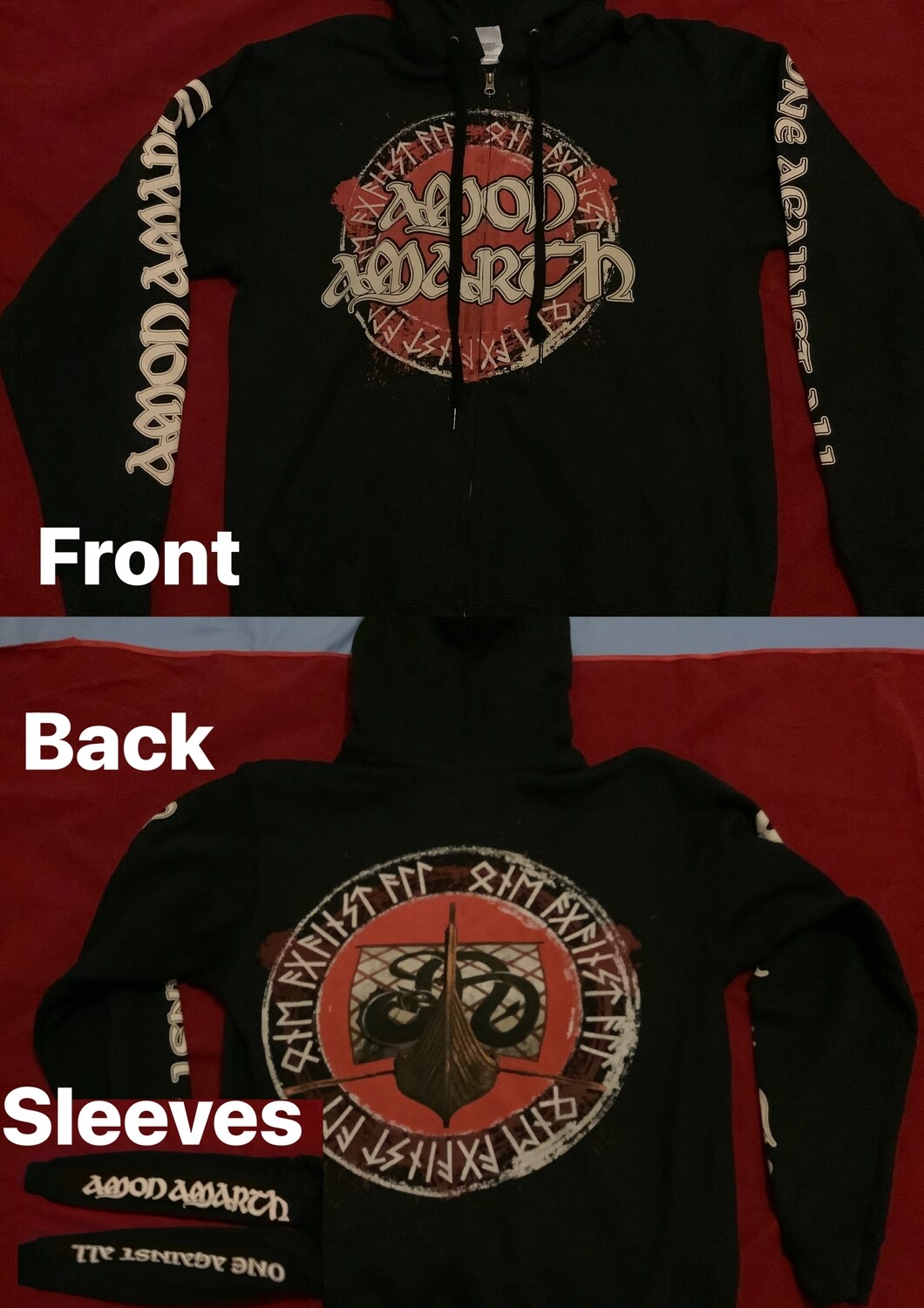 Amon Armarth One Against All Zip Hoodie Hoody
