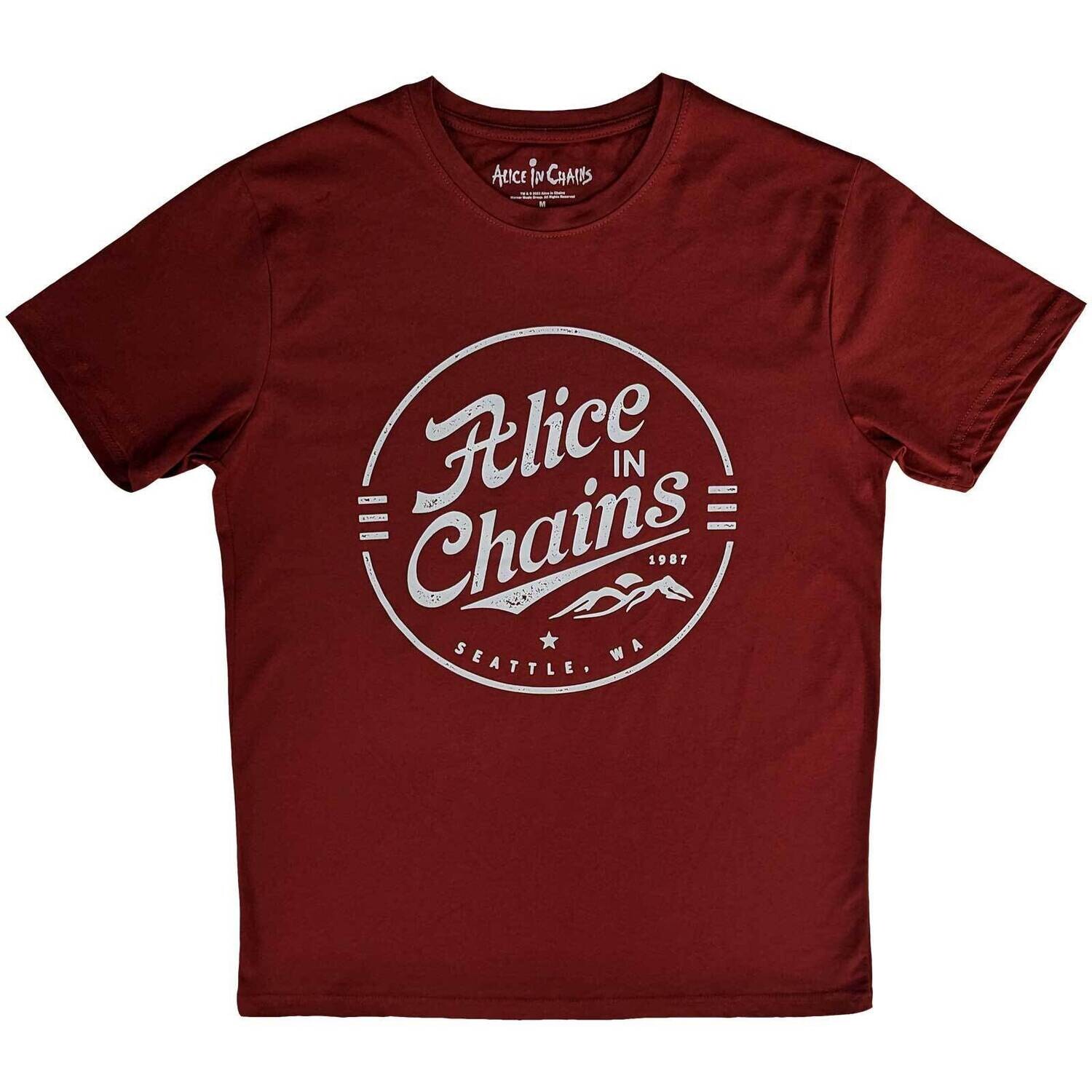 Alice In Chains circle Logo Red T-shirt