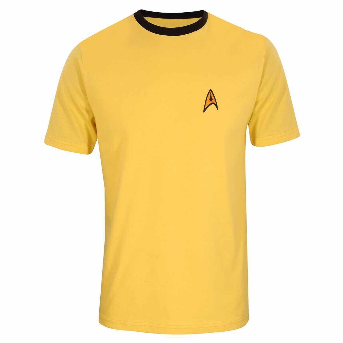 Star Trek Captain Kirk Gold Captain Uniform Ringer T-shirt