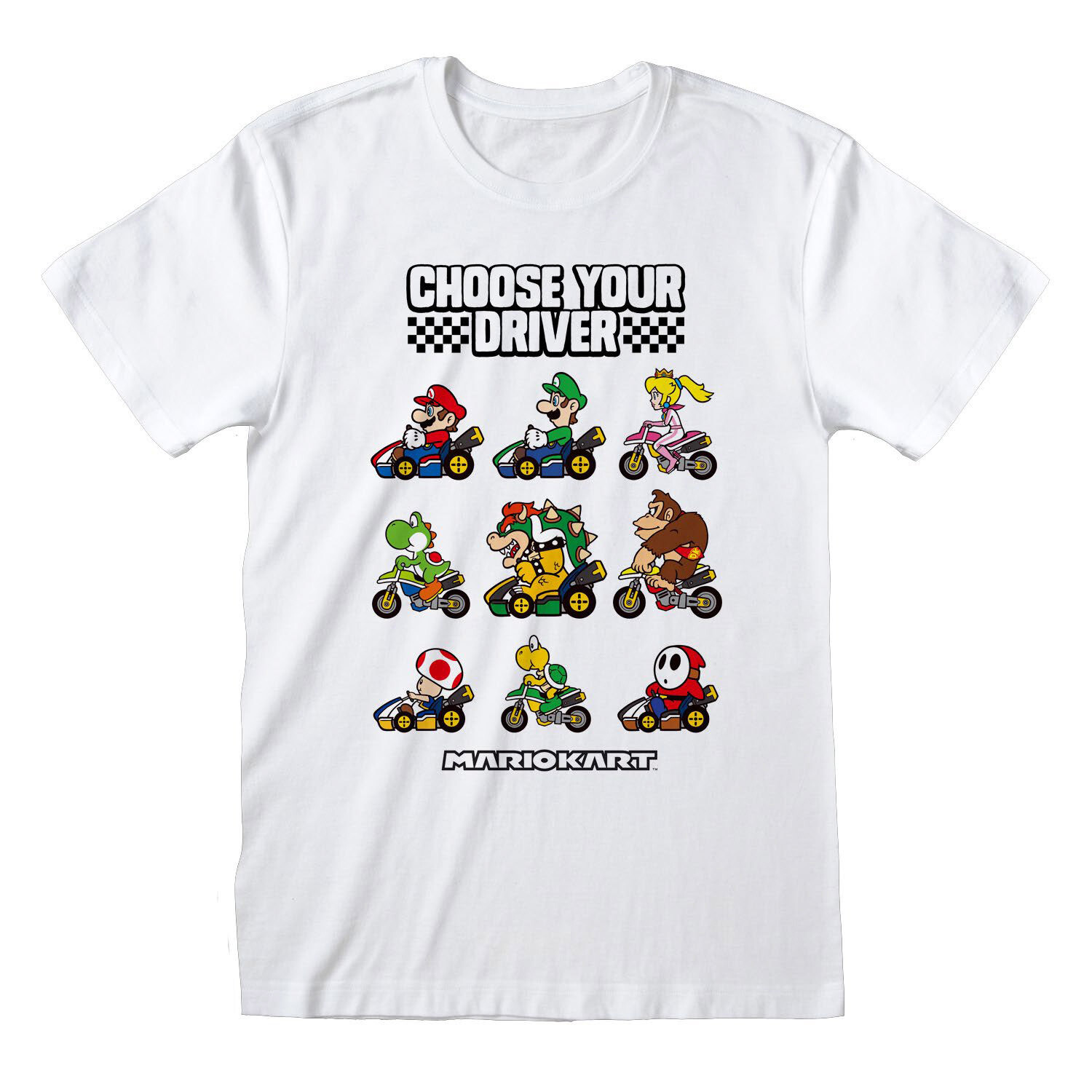 Super Mario Kart Select Your Driver Nintendo  T-shirt