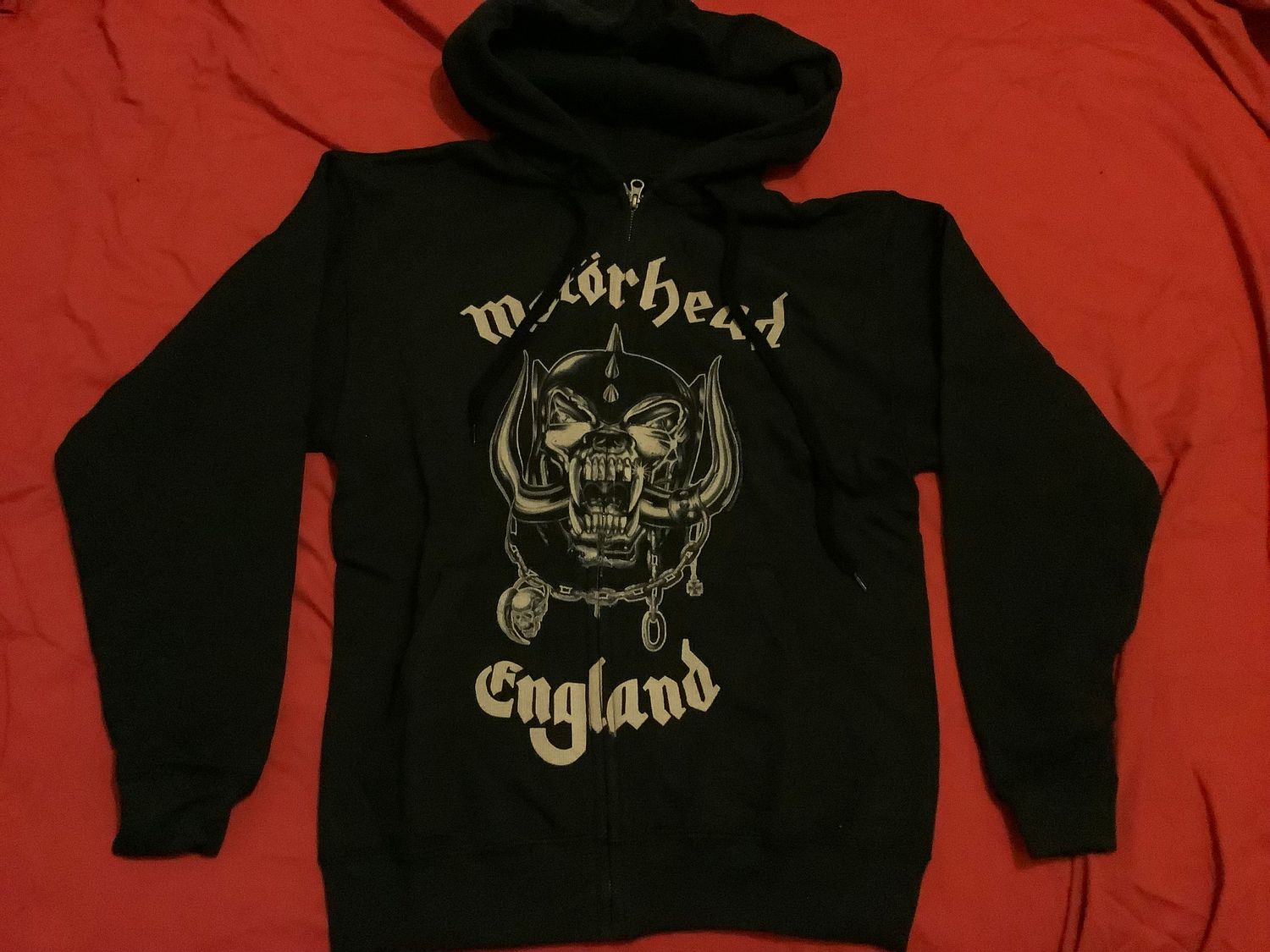Motörhead England (Gold Small Only) Motorhead Full Zip Zipped HOODY HOODIE