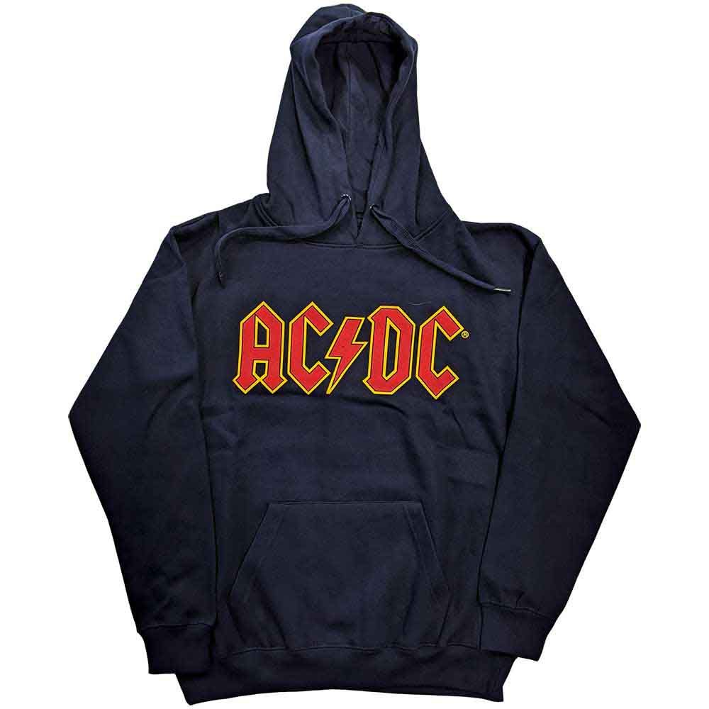 AC/DC Classic Logo Navy Blue PULLOVER HOODY HOODIE