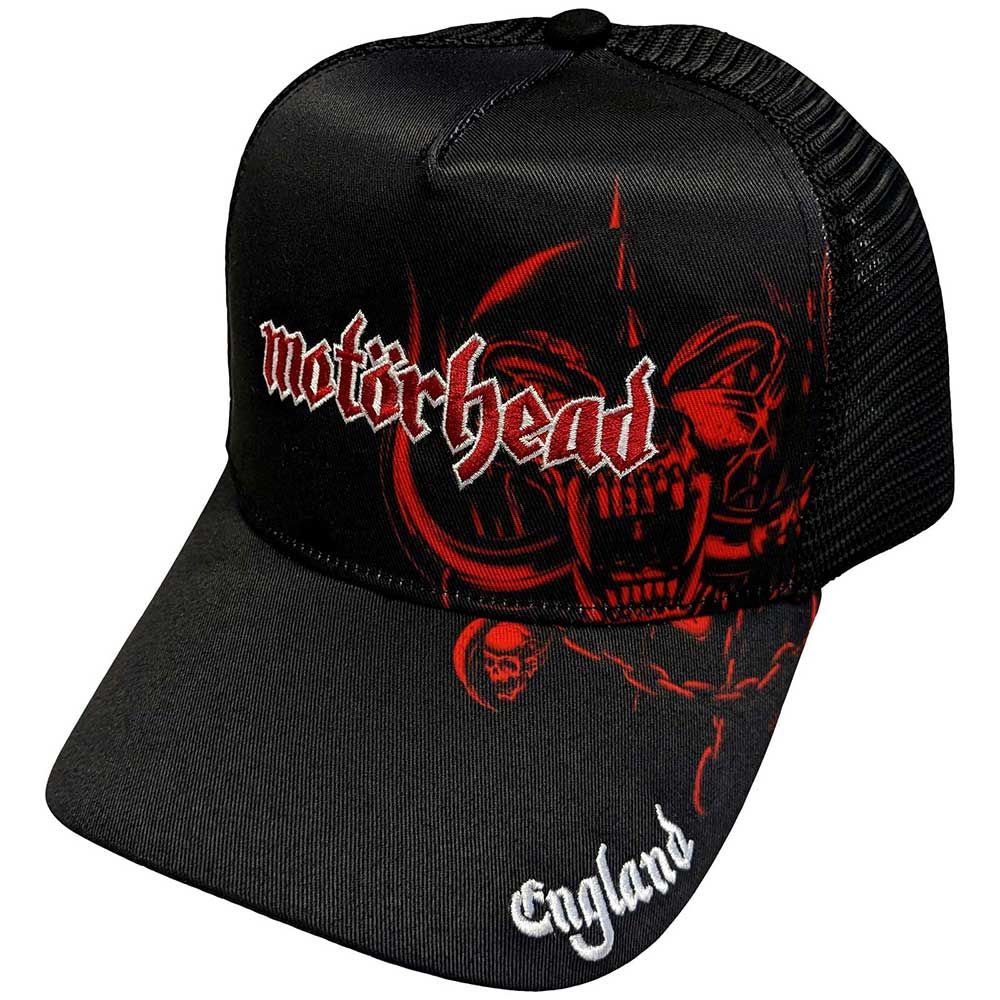 MOTORHEAD UNISEX MESH BACK CAP: ENGLAND RED WARPIG