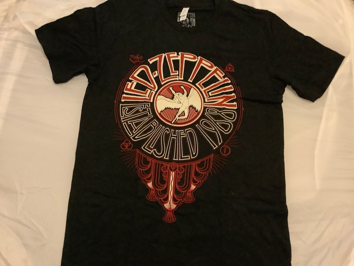 Led Zeppelin Swansong Est 1968 (Red Circle) T-shirt (Size S ONLY)
