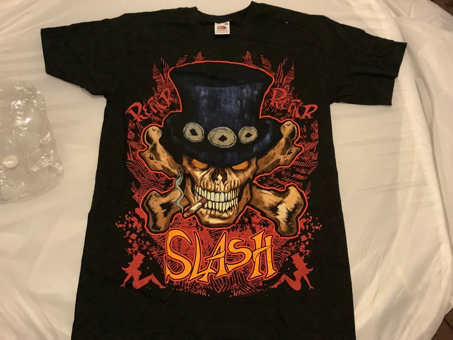 Slash Skull Smiley Top Hat (Guns &amp; Roses) N And T-shirt Official (Size S Only)