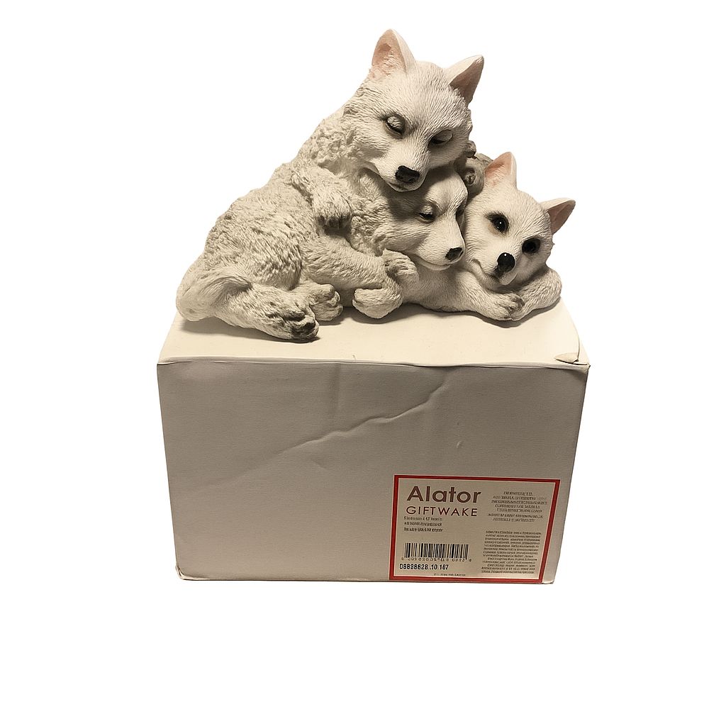 Sleepy Puppies Wolf Figure