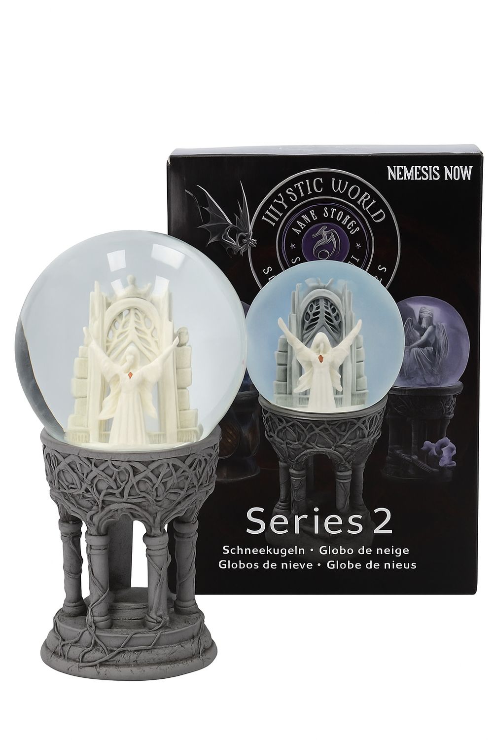 Only Love Remains Snow Globe by Anne Stokes Nemesis Figure