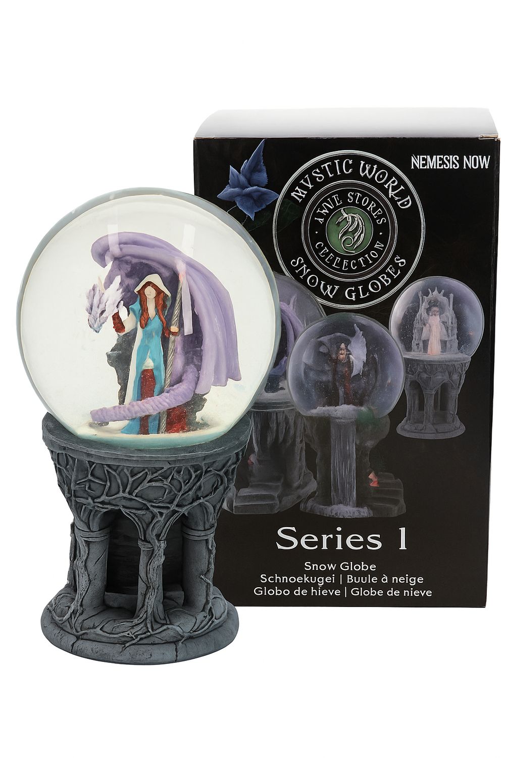 Dragon Mage Snow Globe by Anne Stokes Nemesis Figure