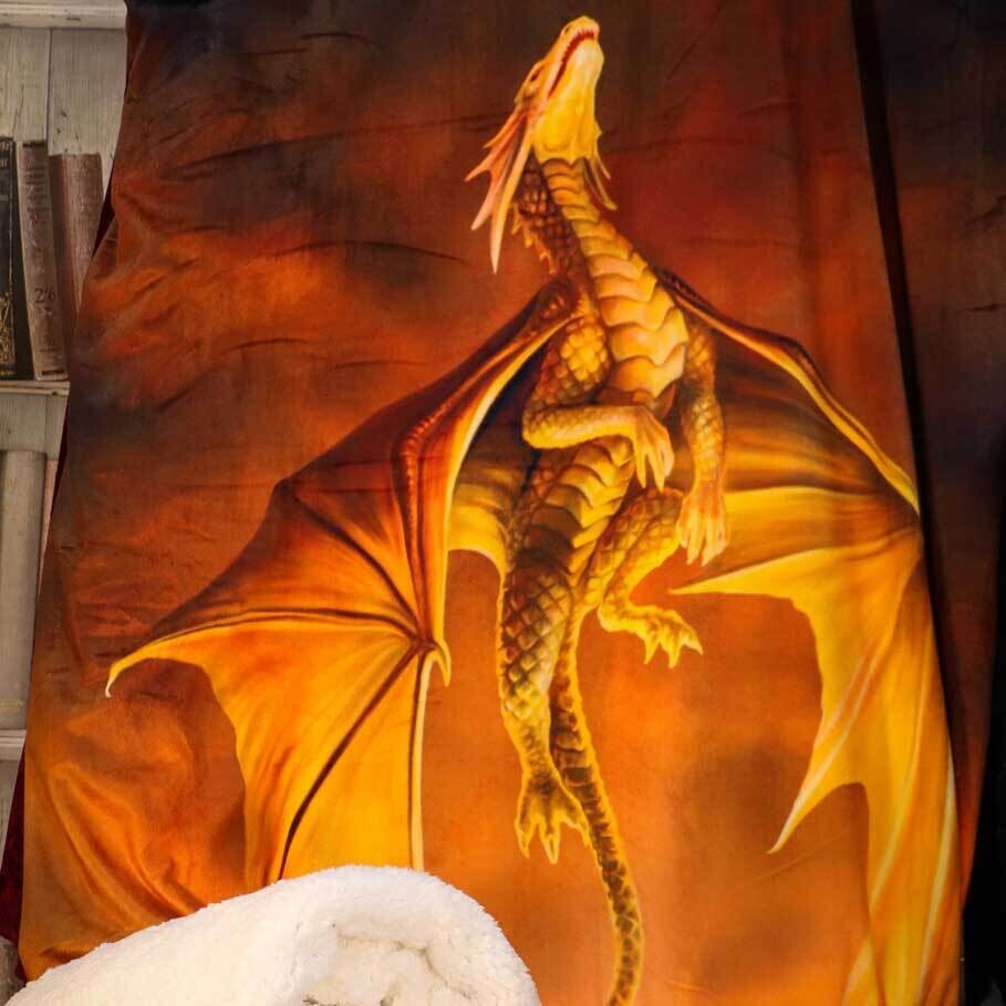 Solstice Dragon Fleece Blanket Throw