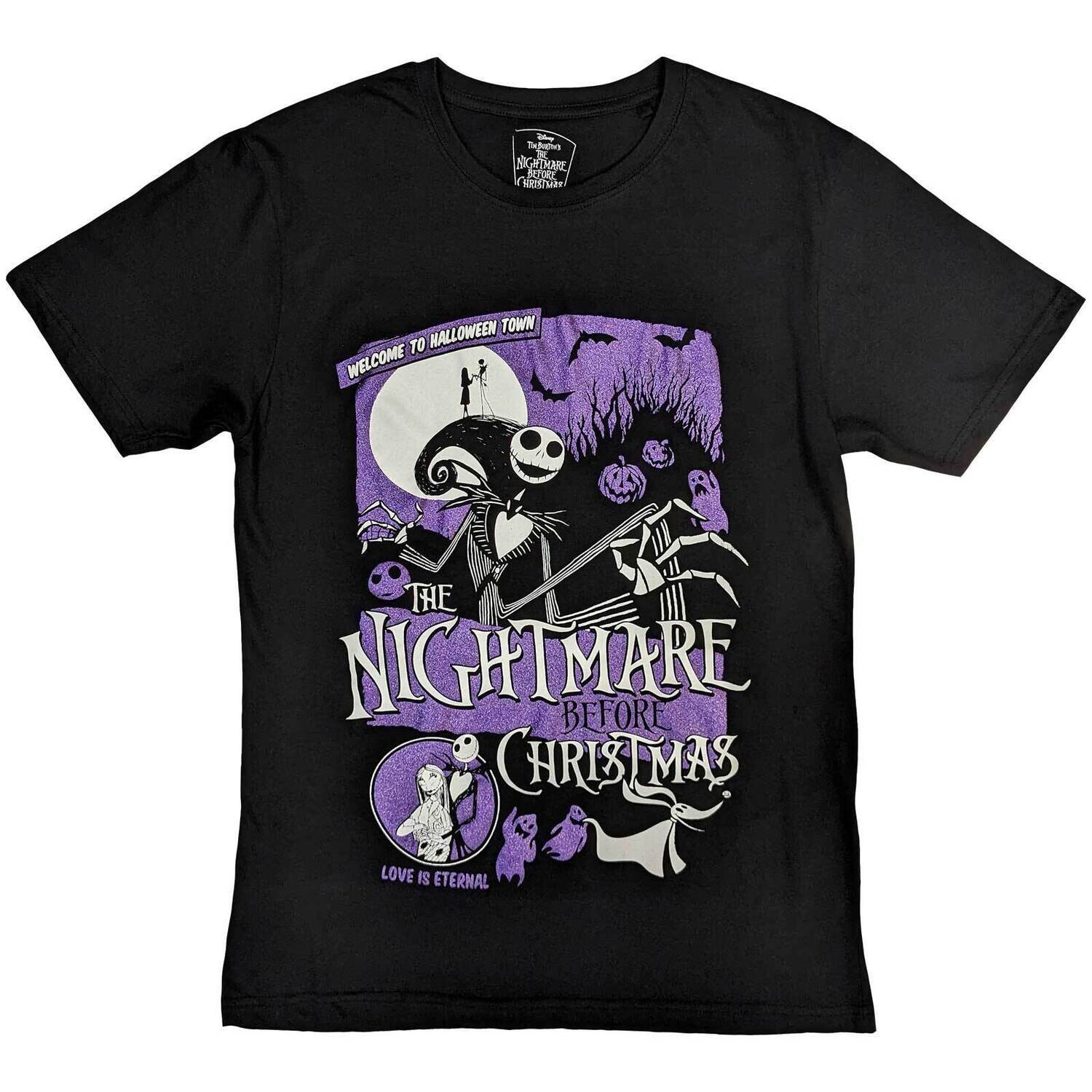 The Nightmare Before Christmas Jack Welcome to Halloween GLITTER T-Shirt
