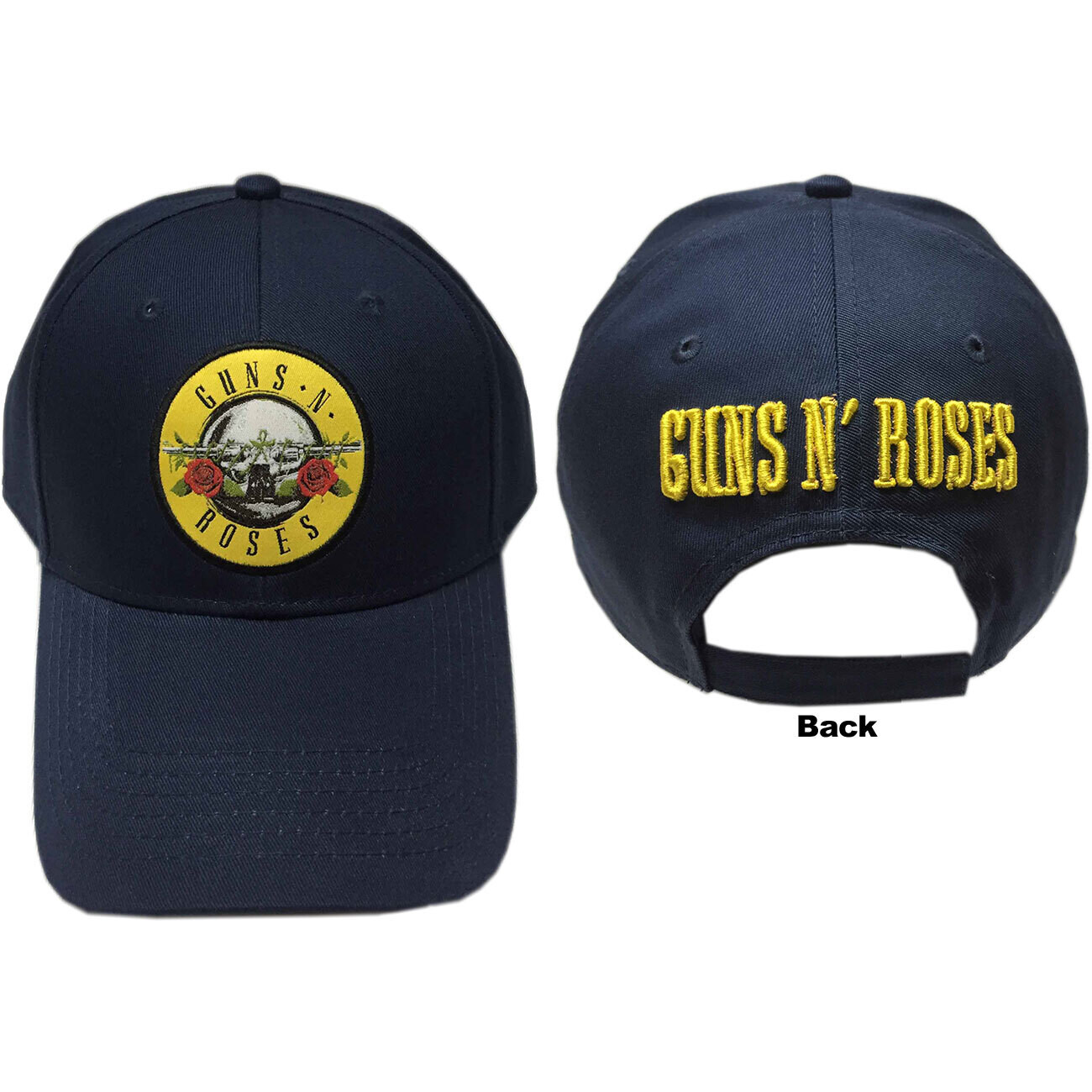 GUNS N' ROSES UNISEX BASEBALL CAP: CIRCLE LOGO (NAVY BLUE)