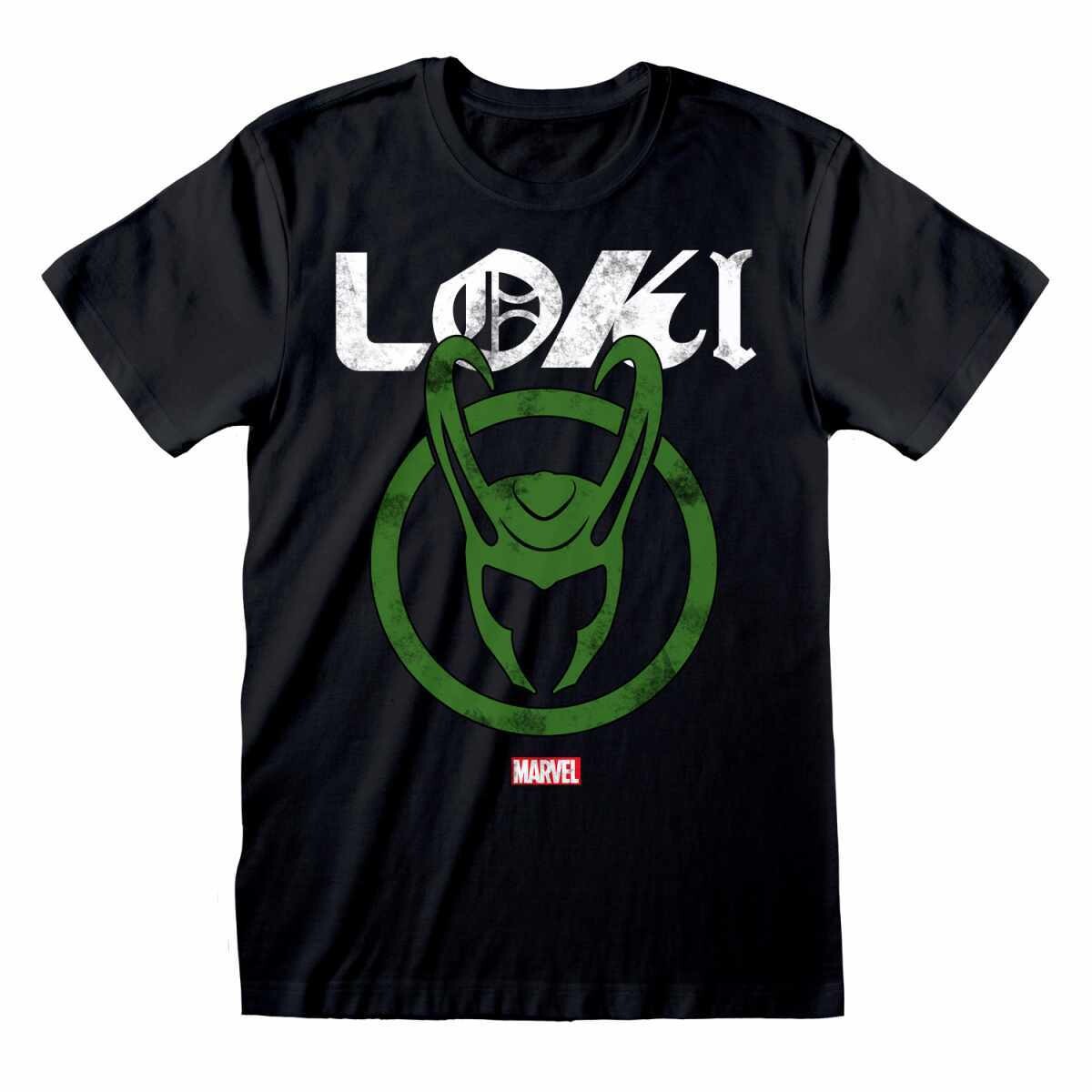 Loki Distressed Logo Marvel T-Shirt