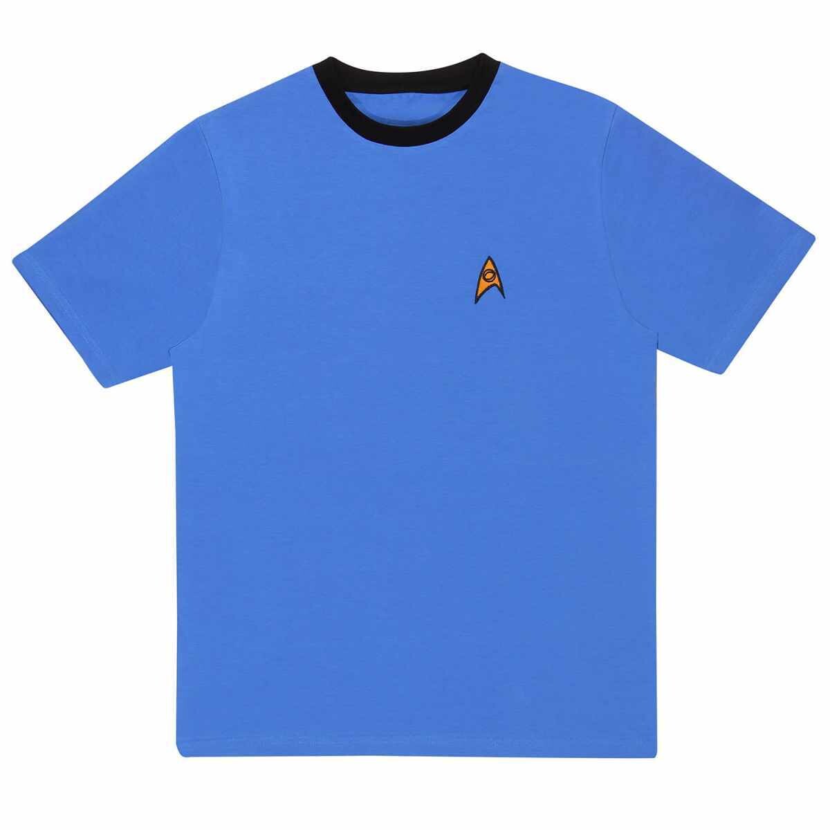 Star Trek Mr Spock Blue Science Officer Uniform Ringer T-shirt