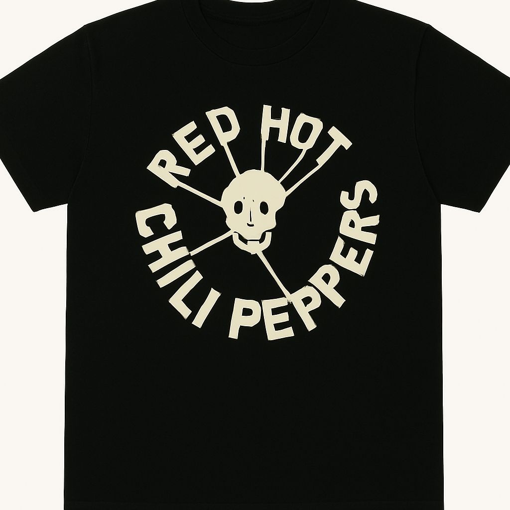 Red Hot Chilli Peppers Flea Skull Black &amp; White T-shirt