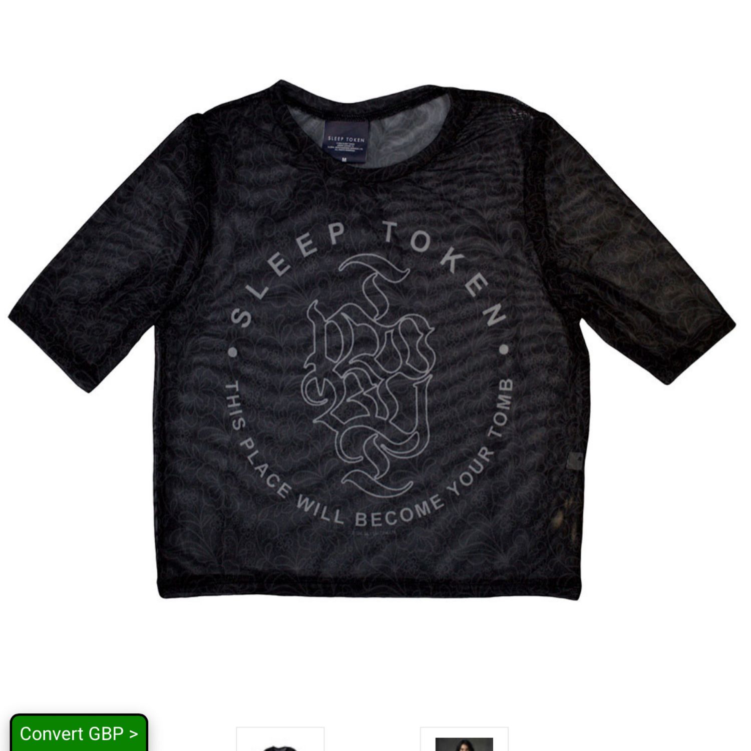 Sleep Token Ladies Mesh Crop Top: Tomb