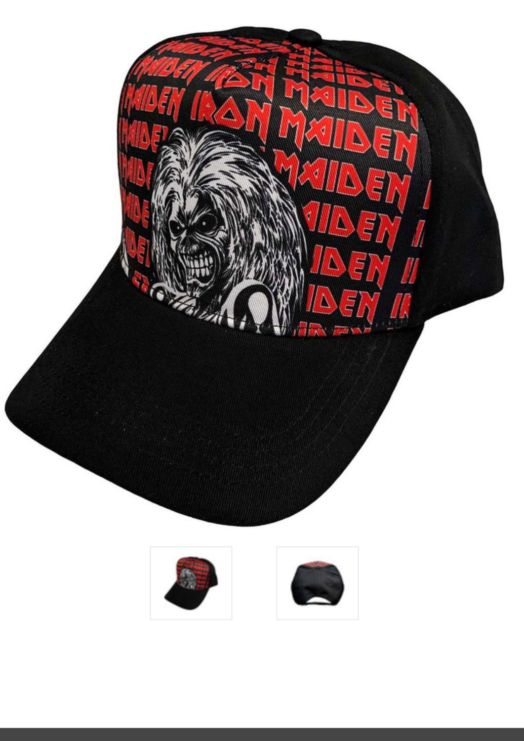 Iron Maiden Unisex Baseball Cap: Eddie Logo Repeat