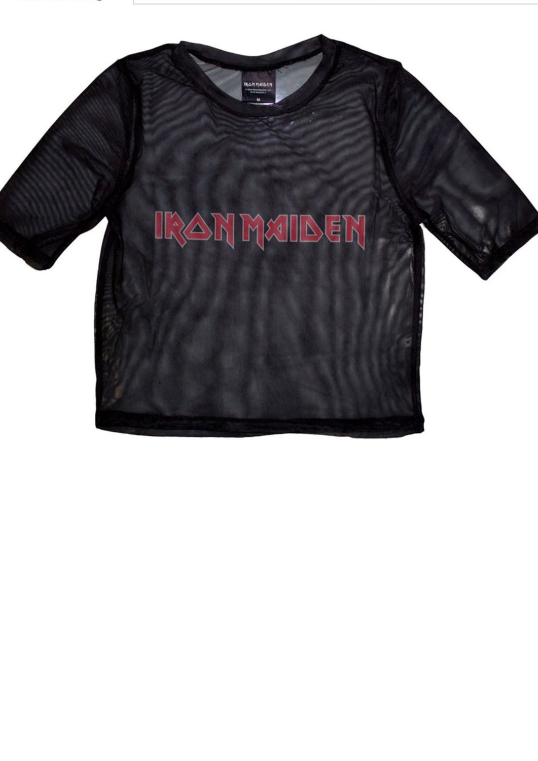 Iron Maiden Ladies Mesh Crop Top: Logo