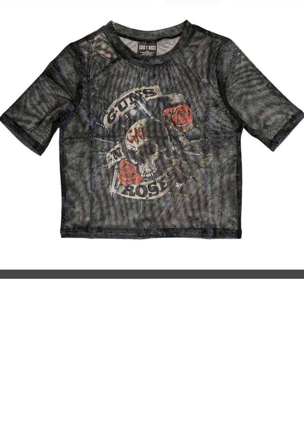 Guns N' Roses Ladies Mesh Crop Top: Firepower