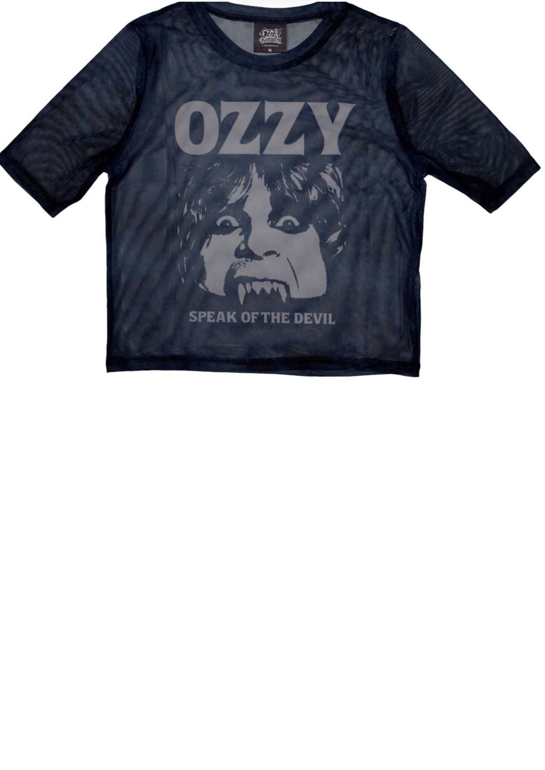 Ozzy Osbourne Ladies Mesh Crop Top: Speak Of The Devil