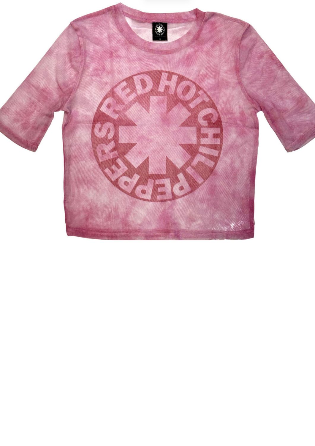 Red Hot Chili Peppers Ladies Mesh Crop Top: Asterisk Circle